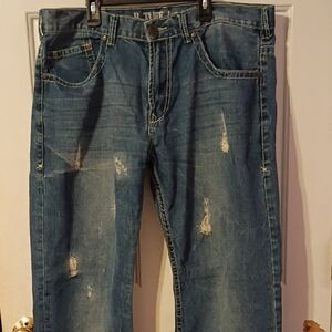 Men's Blue Distressed Jeans